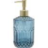 Gifi Aménagement Salle De Bain^Distributeur de savon en verre effet cristallin bleu Ø8xH17,5cm