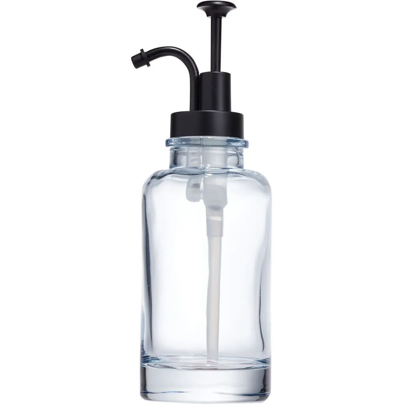 Gifi Aménagement Salle De Bain^Distributeur de savon en verre transparent bleu Ø7xH21cm