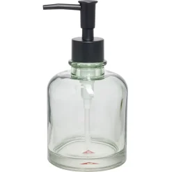 Gifi Aménagement Salle De Bain^Distributeur de savon en verre transparent vert Ø8xH17cm