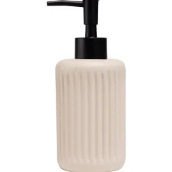 Gifi Aménagement Salle De Bain^Distributeur de savon plastique rose effet rainuré Ø7,5xH17,5cm