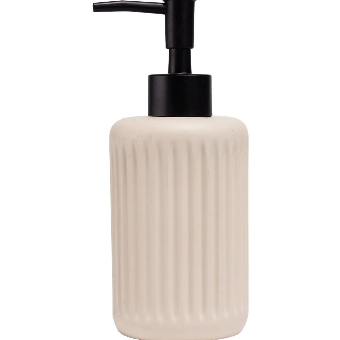 Gifi Aménagement Salle De Bain^Distributeur de savon plastique rose effet rainuré Ø7,5xH17,5cm