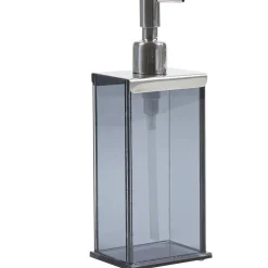 Gifi Aménagement Salle De Bain^Distributeur à savon verre noir transparent