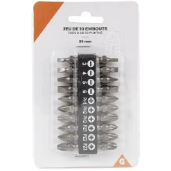 Gifi Quincaillerie^Embout de tournevis x10