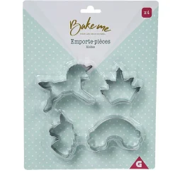 Outlet Gifi Emporte pièce forme Licorne Arc en ciel Couronne x4