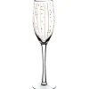 Best Gifi Flûte à champagne transparent motif pois et rayure cuivre