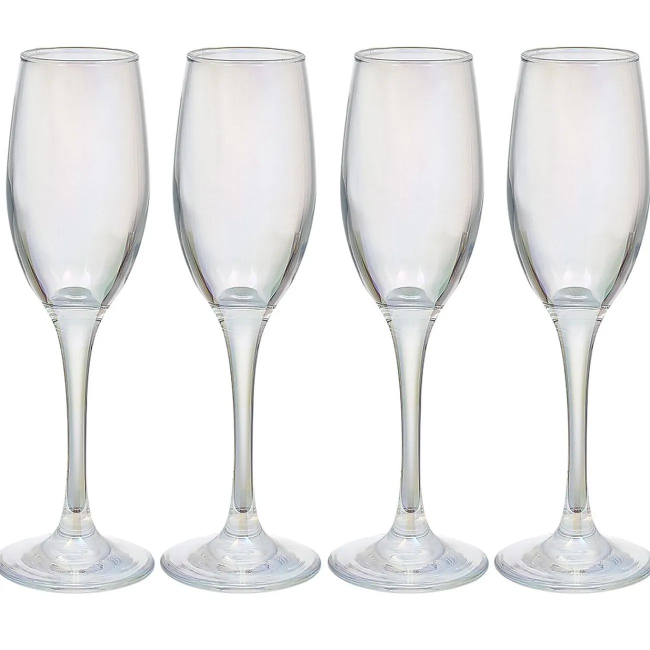 Sale Gifi Flûte en verre transparent irisé x4