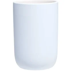 Gifi Aménagement Salle De Bain^Gobelet céramique bleu clair intérieur blanc Ø6,8xH10cm
