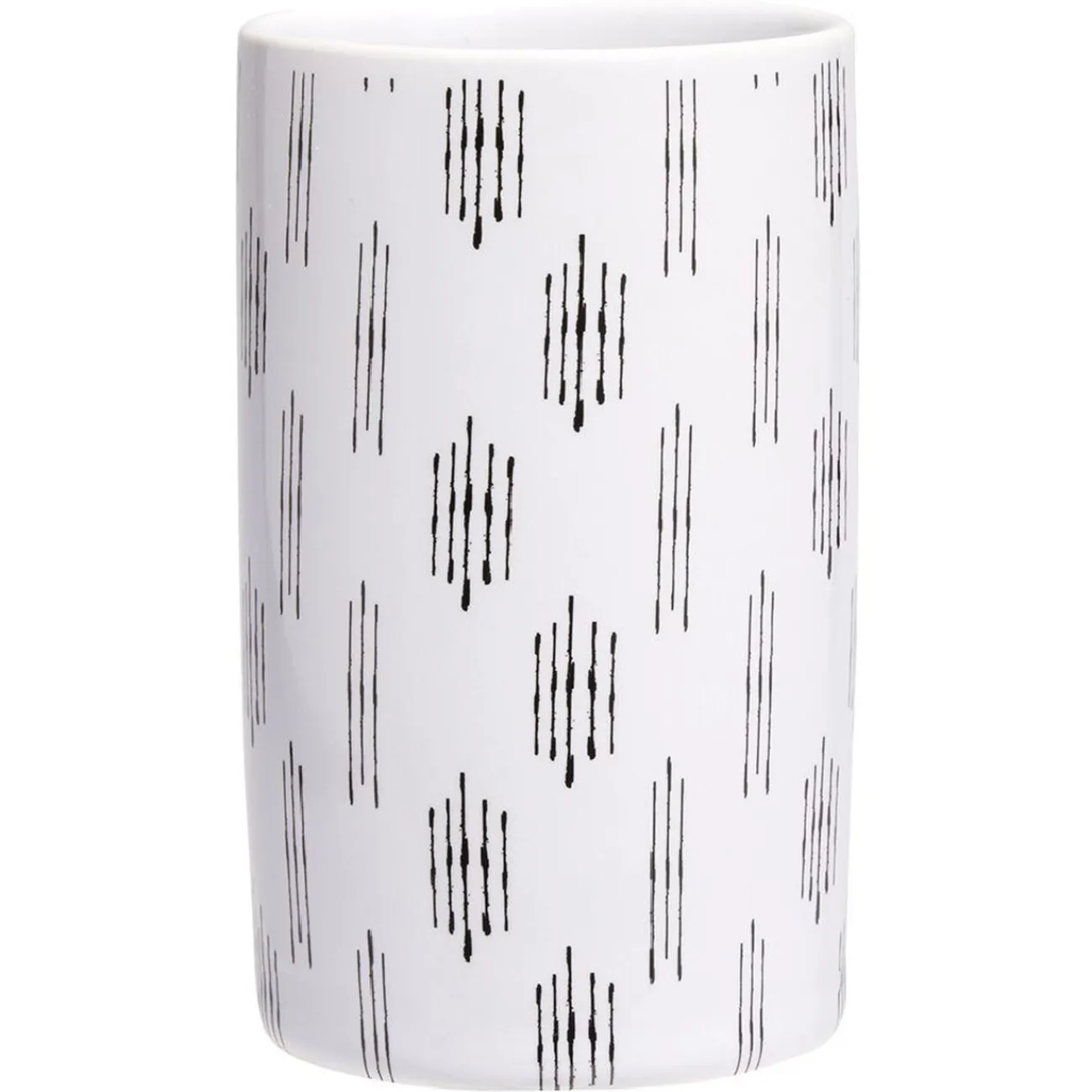 Gifi Aménagement Salle De Bain^Gobelet céramique céramique blanc et noir motif trait Ø6xH10,5cm
