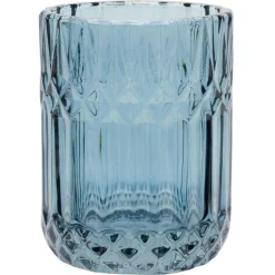 Gifi Aménagement Salle De Bain^Gobelet en verre effet cristallin bleu Ø8xH10,5cm