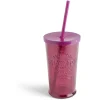 Sale Gifi Gobelet 490ml en verre avec couvercle plastique - 3 coloris