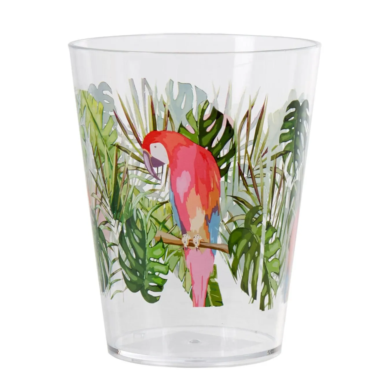 Best Gifi Gobelet plastique transparent décor perroquet exotique