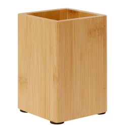 Gifi Aménagement Salle De Bain^Gobelet salle de bain bambou marron naturel