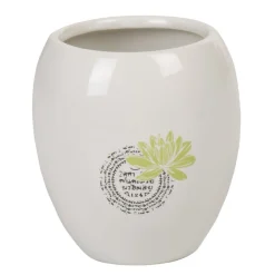 Gifi Aménagement Salle De Bain^Gobelet salle de bain blanc fleur zen