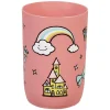 Gifi Aménagement Salle De Bain^Gobelet salle de bain enfant rose motif château arc-en-ciel