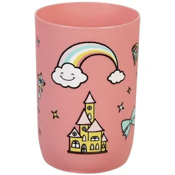Gifi Aménagement Salle De Bain^Gobelet salle de bain enfant rose motif château arc-en-ciel