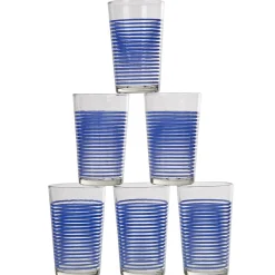 Sale Gifi Gobelet verre rayé multicolore assorti x6