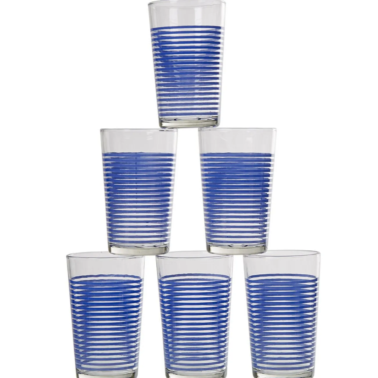 Sale Gifi Gobelet verre rayé multicolore assorti x6