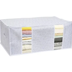 Gifi Entretien Du Linge|Housse de rangement pour vêtements Blanc - L65 x l45 x H27 cm