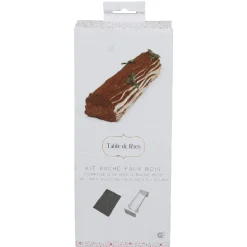 Outlet Gifi Kit bûche de Noël faux bois