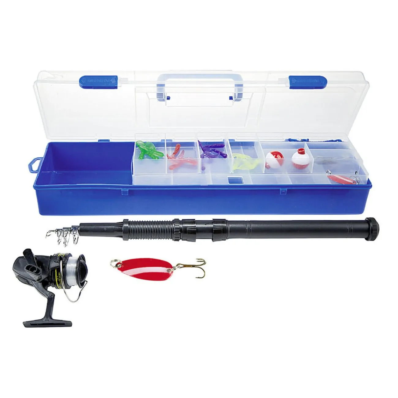 Gifi Aménagement Atelier^Kit du pêcheur canne à pêche et accessoires
