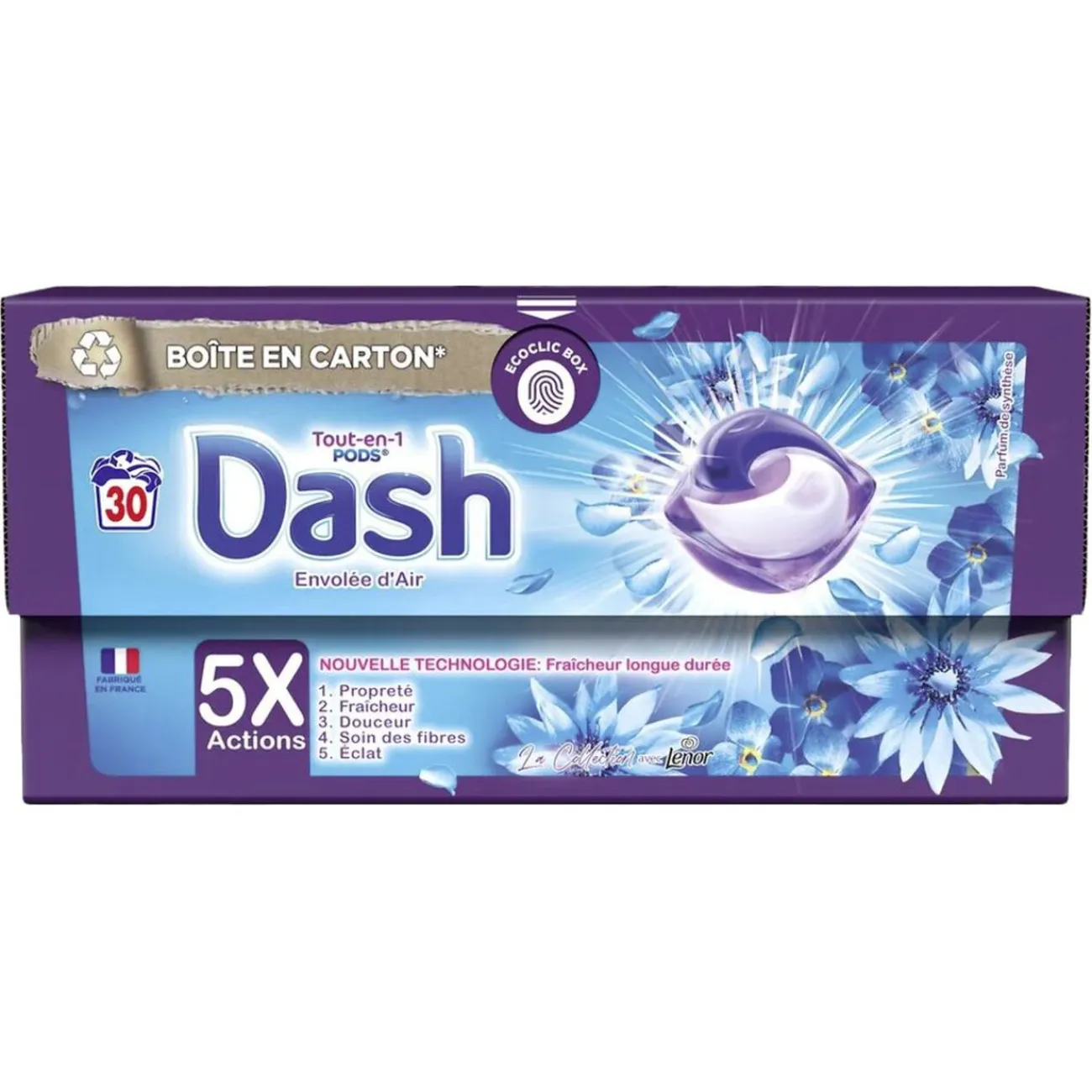 Gifi Entretien Du Linge|Lessive 30 capsules tout en 1 Dash envolée d'air