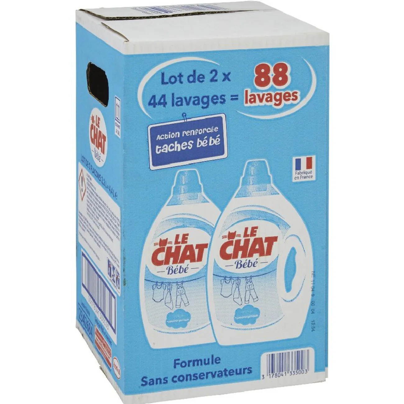 Gifi Entretien Du Linge|Lessive LE CHAT BB 44 doses X2