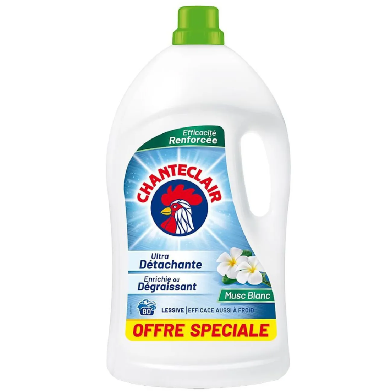 Gifi Entretien Du Linge|Lessive liquide Chanteclair musc blanc 80 lavages 3,6L
