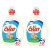 Gifi Entretien Du Linge|Lessive liquide Le Chat peau sensible savon de Marseille 80 lavages 2 x 2L