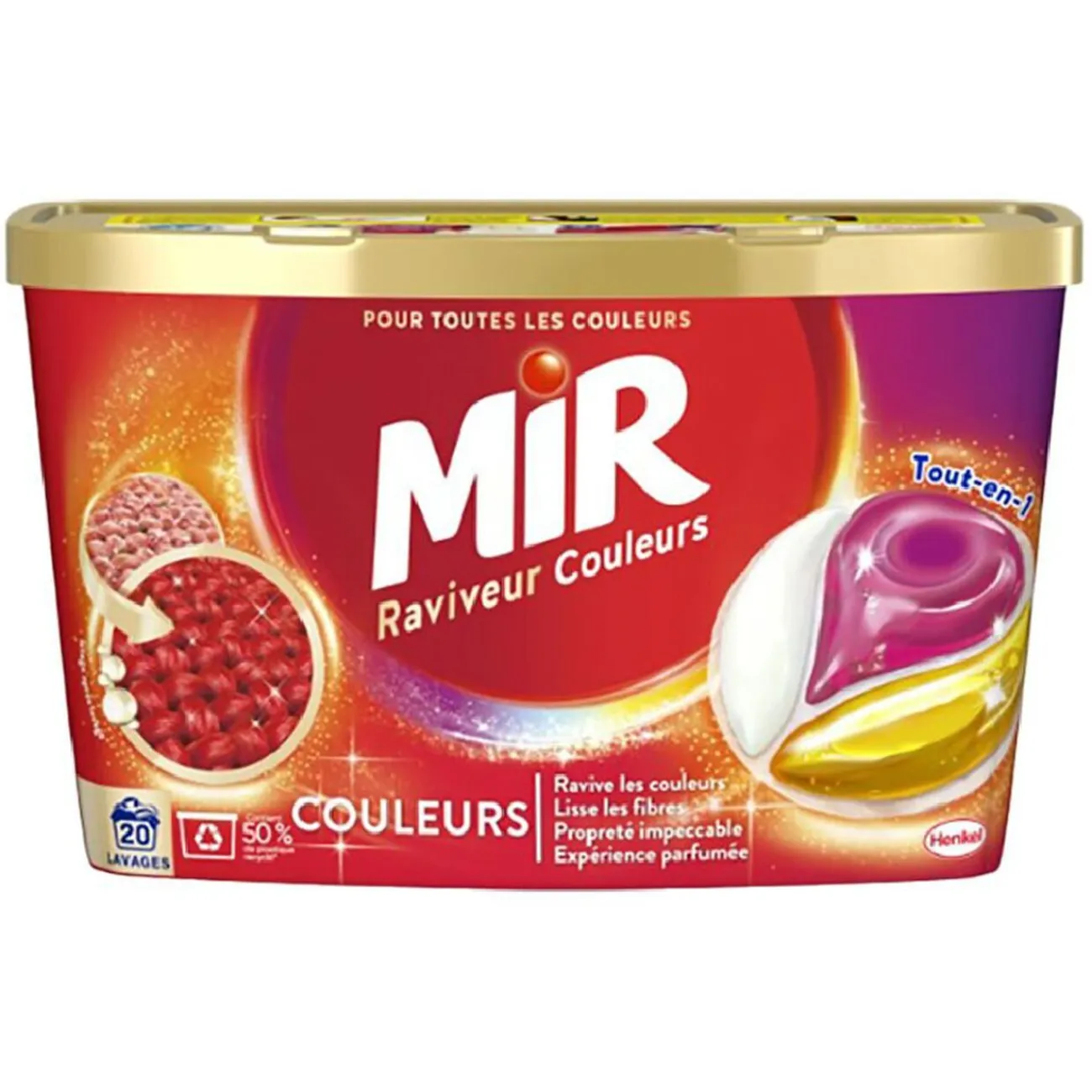 Gifi Entretien Du Linge|Lessive liquide Pods Mir raviveur de couleur 270g - 20 lavages