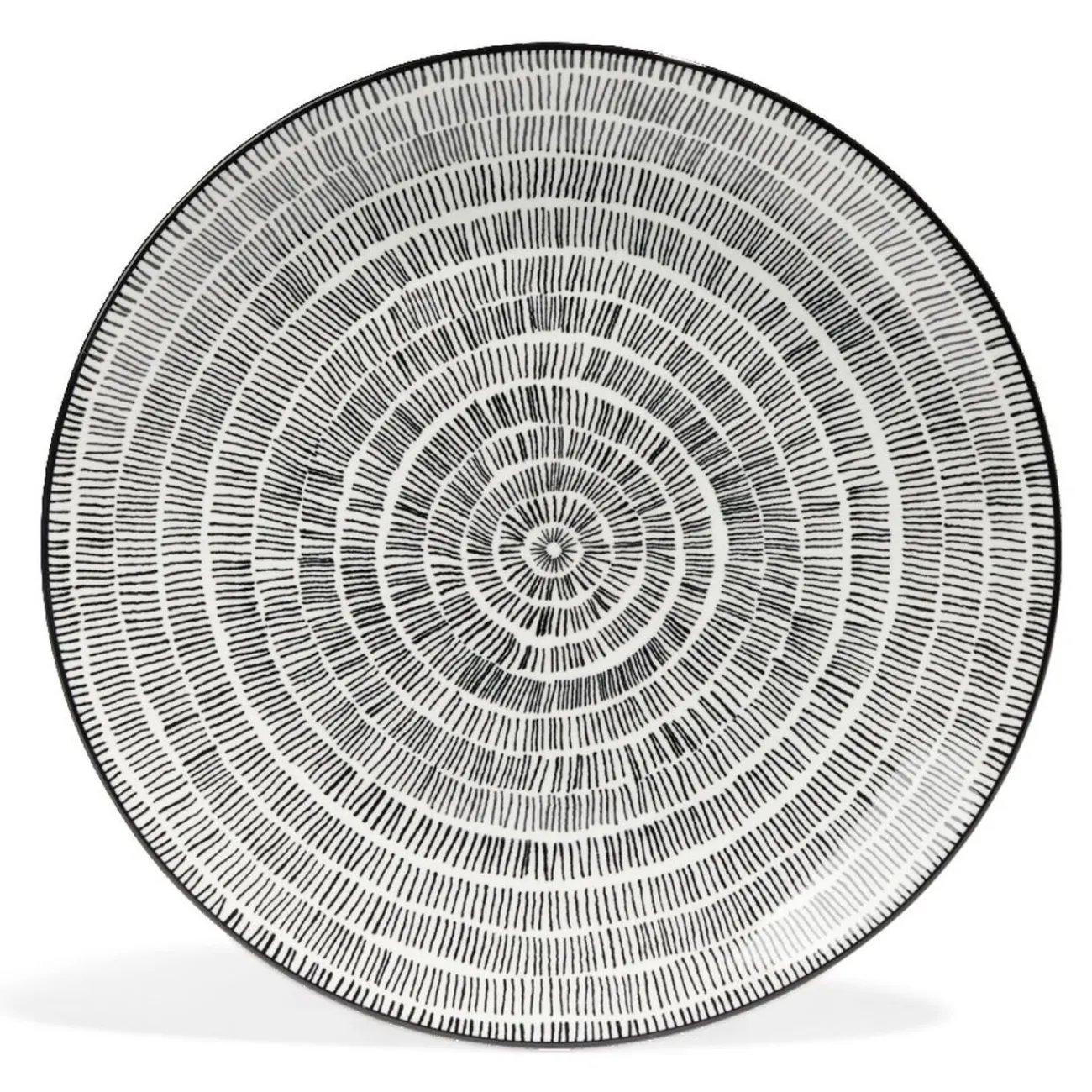 Sale Gifi Lot de 4 assiettes plates Ø27cm porcelaine imprimé noir et blanc