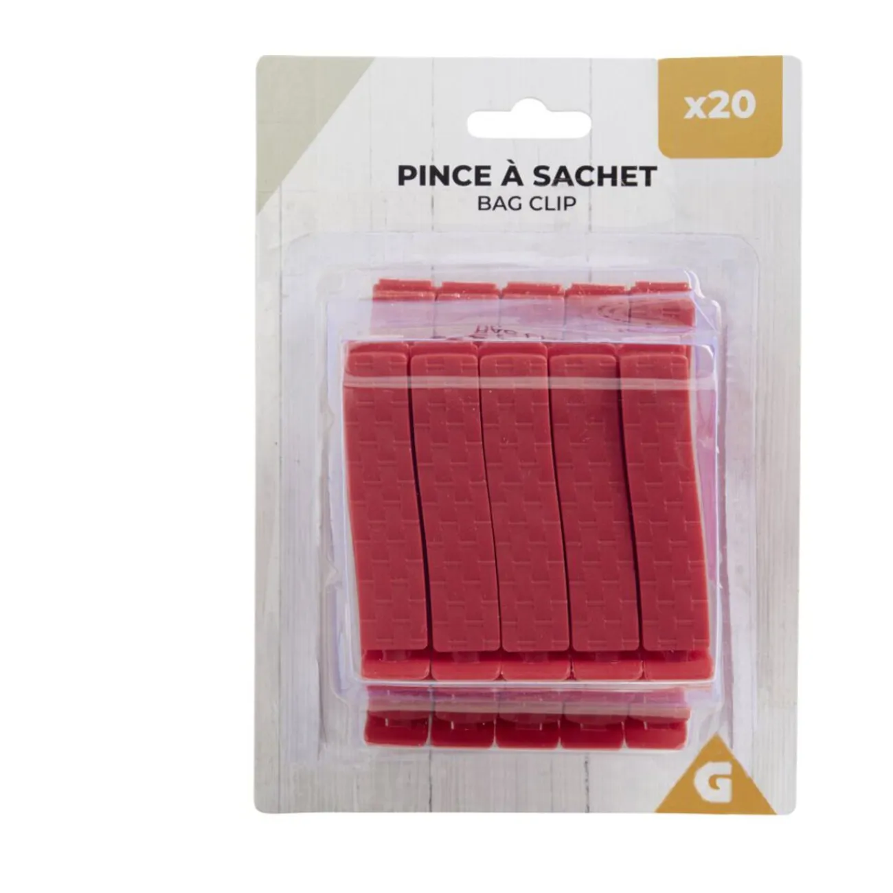 New Gifi Lot de 20 pinces à sachet plastique rouge