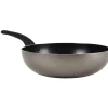 Outlet Gifi Lot poêle et wok anti-adhésif argenté
