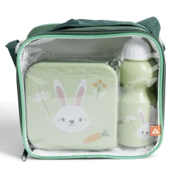 Best Gifi Lunchbox enfant 720ml avec gourde 350ml et sac de transport lapin vert