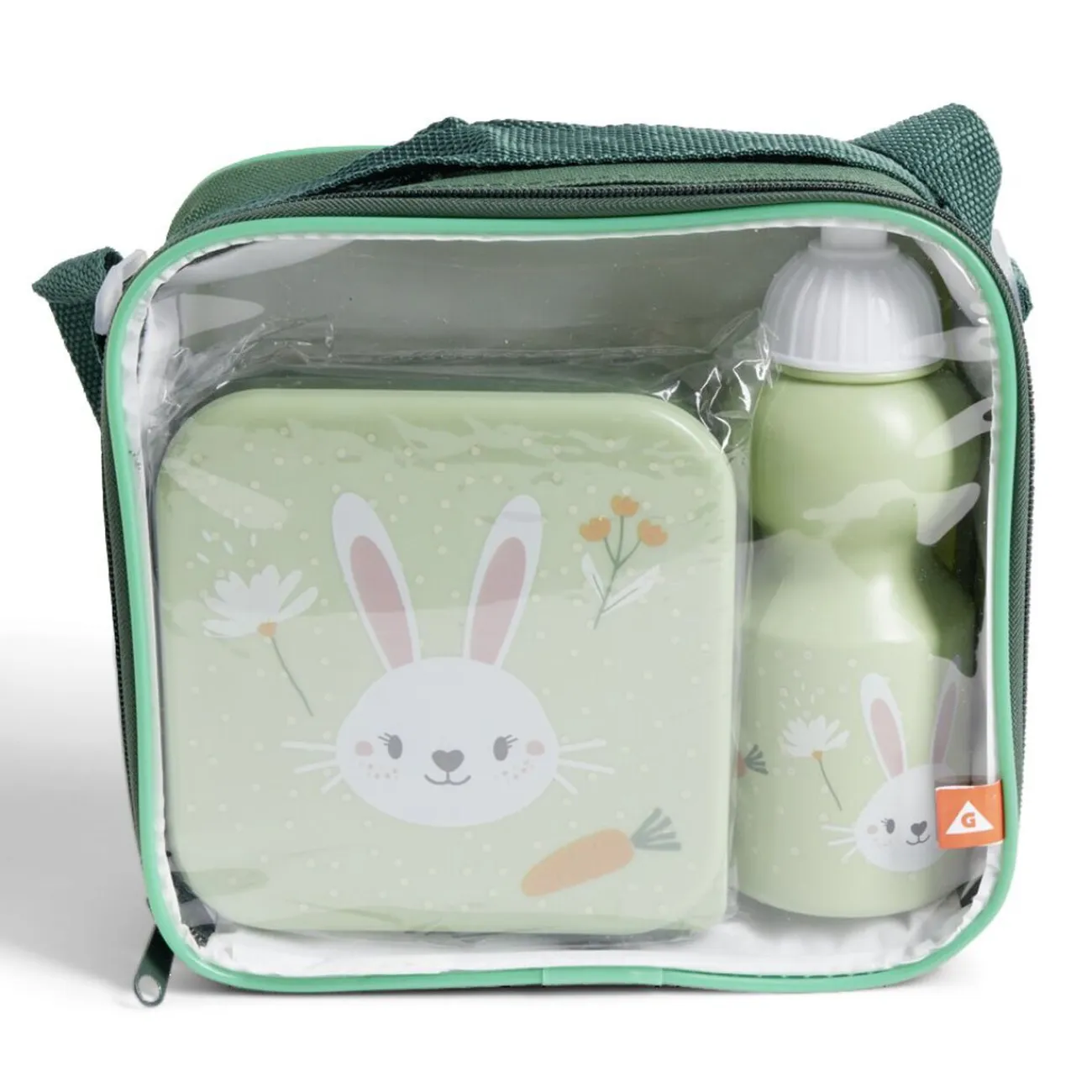 Best Gifi Lunchbox enfant 720ml avec gourde 350ml et sac de transport lapin vert