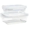 Discount Gifi Lunchbox en verre x2 avec couvercle 1,05L et 1,5L