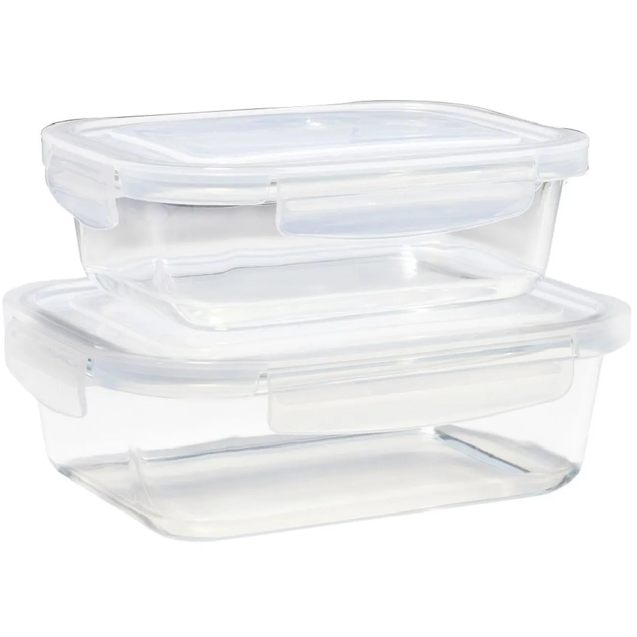 Discount Gifi Lunchbox en verre x2 avec couvercle 1,05L et 1,5L