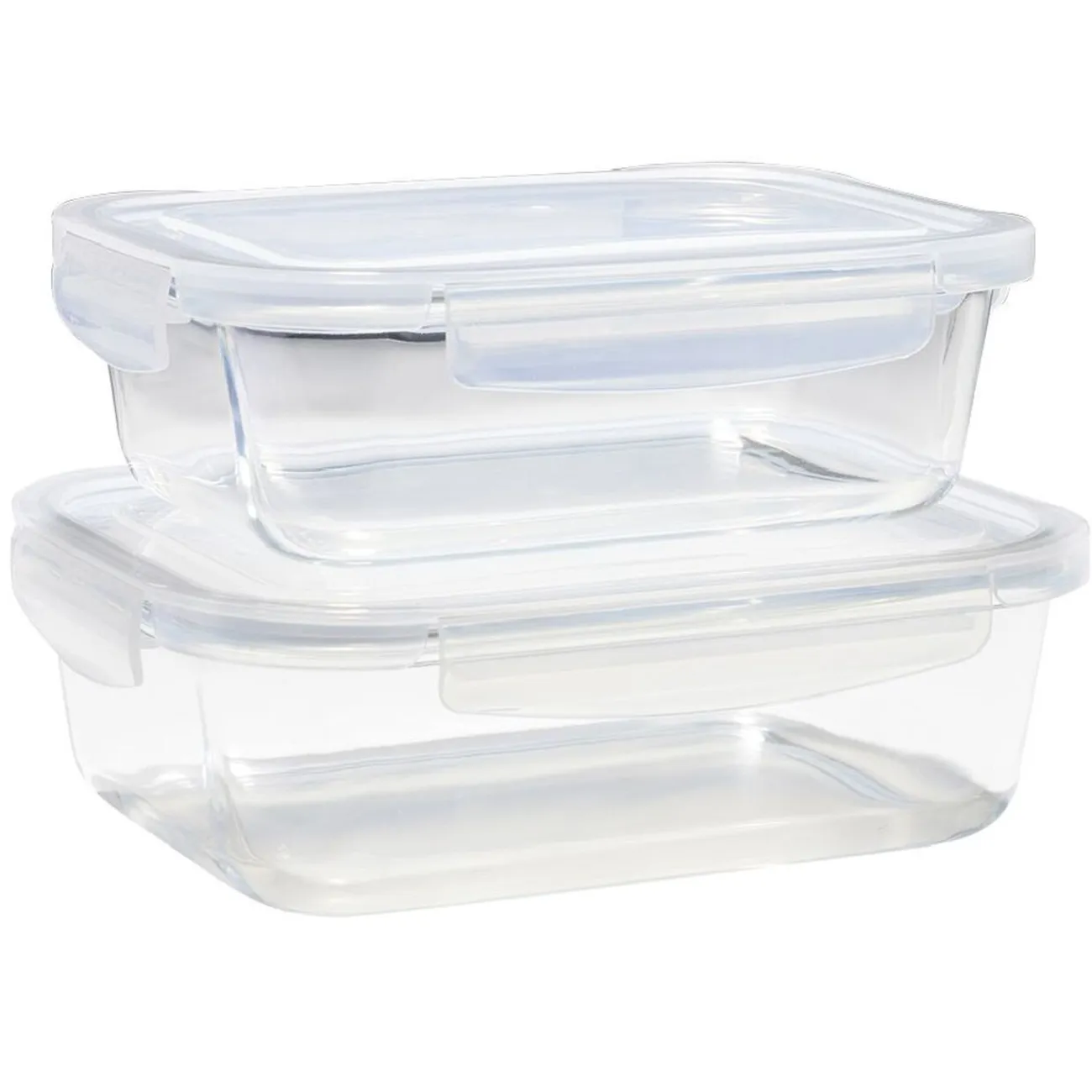 Clearance Gifi Lunchbox en verre x2 avec couvercle 640ml et 1,05L