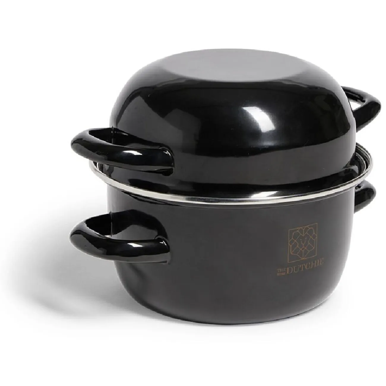 Best Gifi Marmite à moules avec couvercle acier noir Ø18xH16,5cm