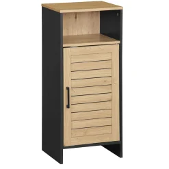 Gifi Aménagement Salle De Bain^Meuble salle de bain 1 porte naturel et noir 34x30xH80 cm - Richmond