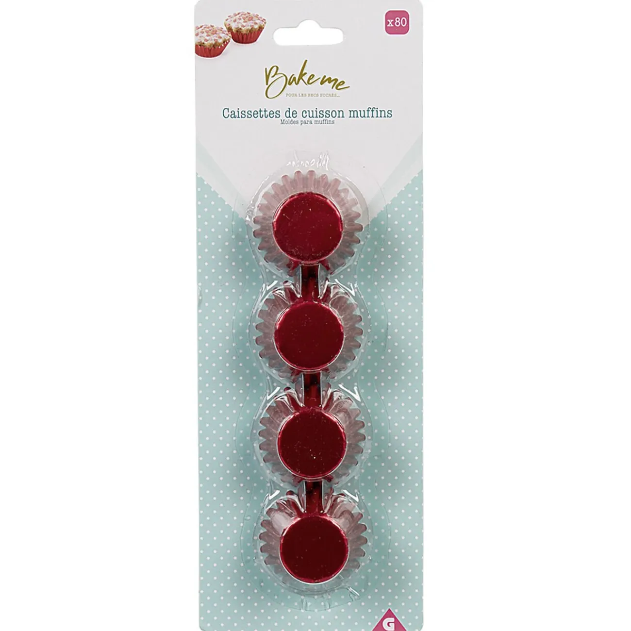 Online Gifi Mini caissette à muffin aluminium rouge x80