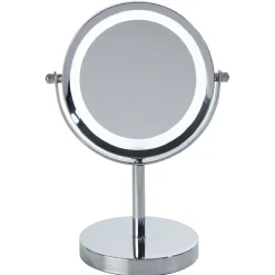 Gifi Aménagement Salle De Bain^Miroir à led sur pied double face gris