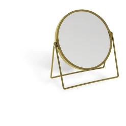 Gifi Aménagement Salle De Bain^Miroir rond métal doré à poser 18x8xH20cm