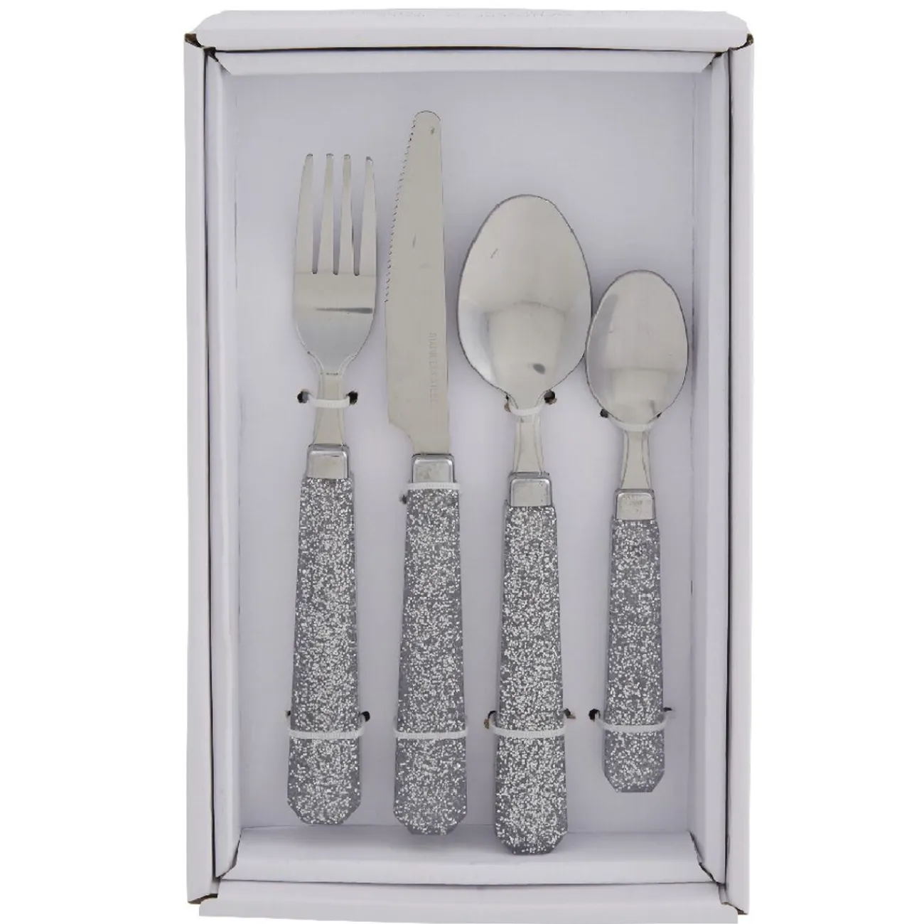 Best Gifi Ménagère 24 pièces paillettes argenté