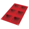 Hot Gifi Moule en silicone 3D 6 minis coussins rouge