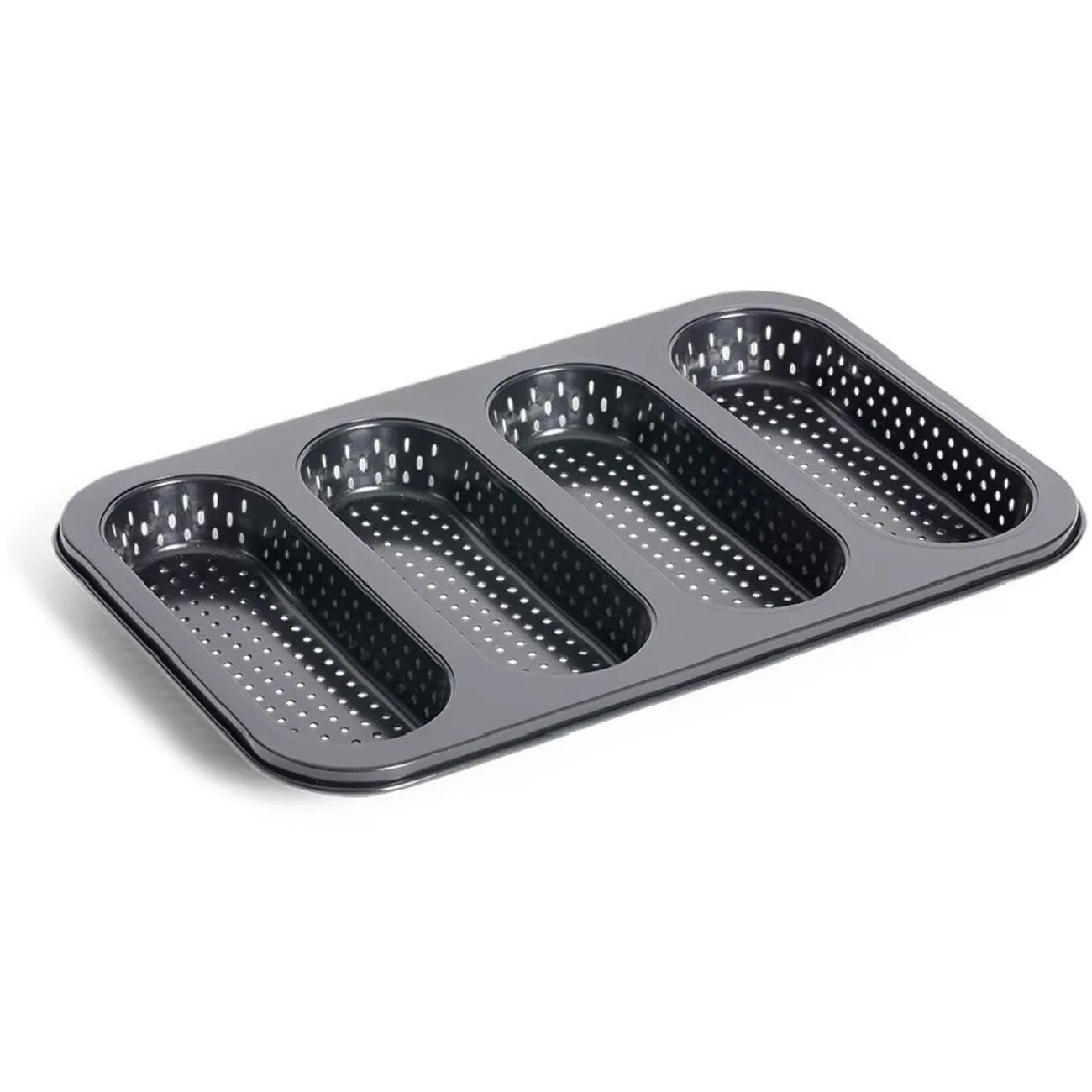 Outlet Gifi Moule à mini baguette perforé acier noir 33,6x22xH3cm