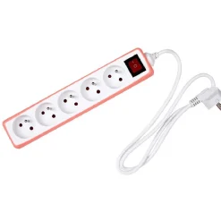 Gifi Accessoires Électriques^Multiprise avec housse silicone corail