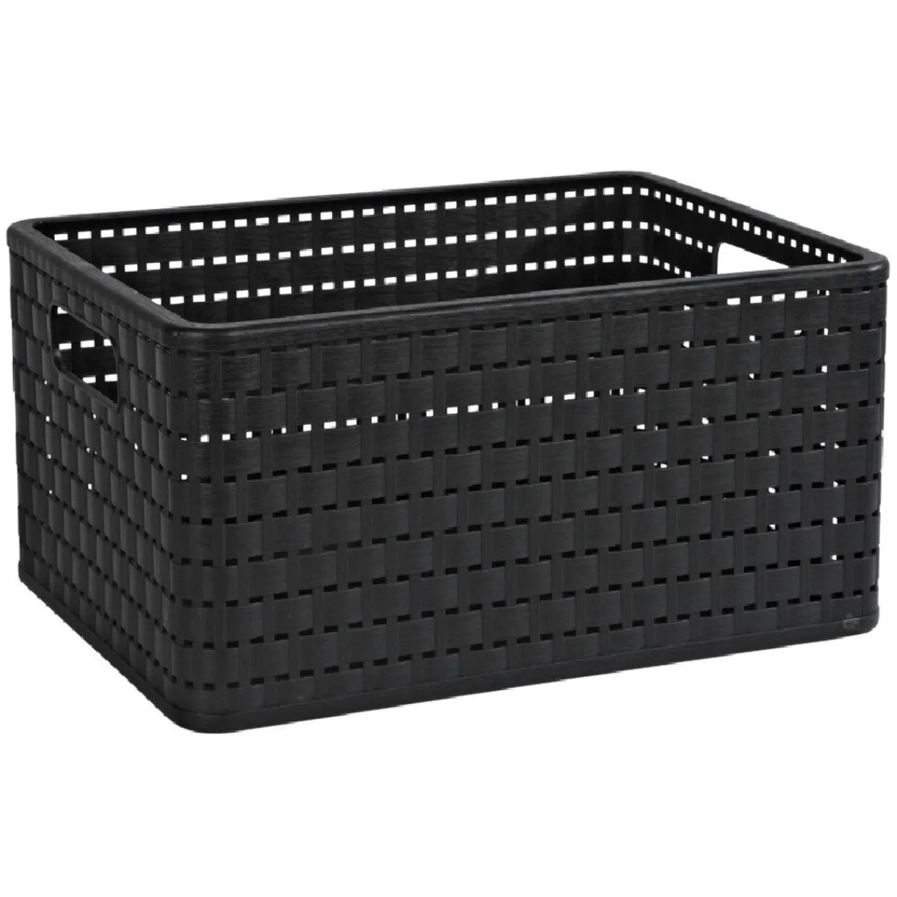Gifi Entretien Du Linge|Panier avec poignées design rotin noir 18 L