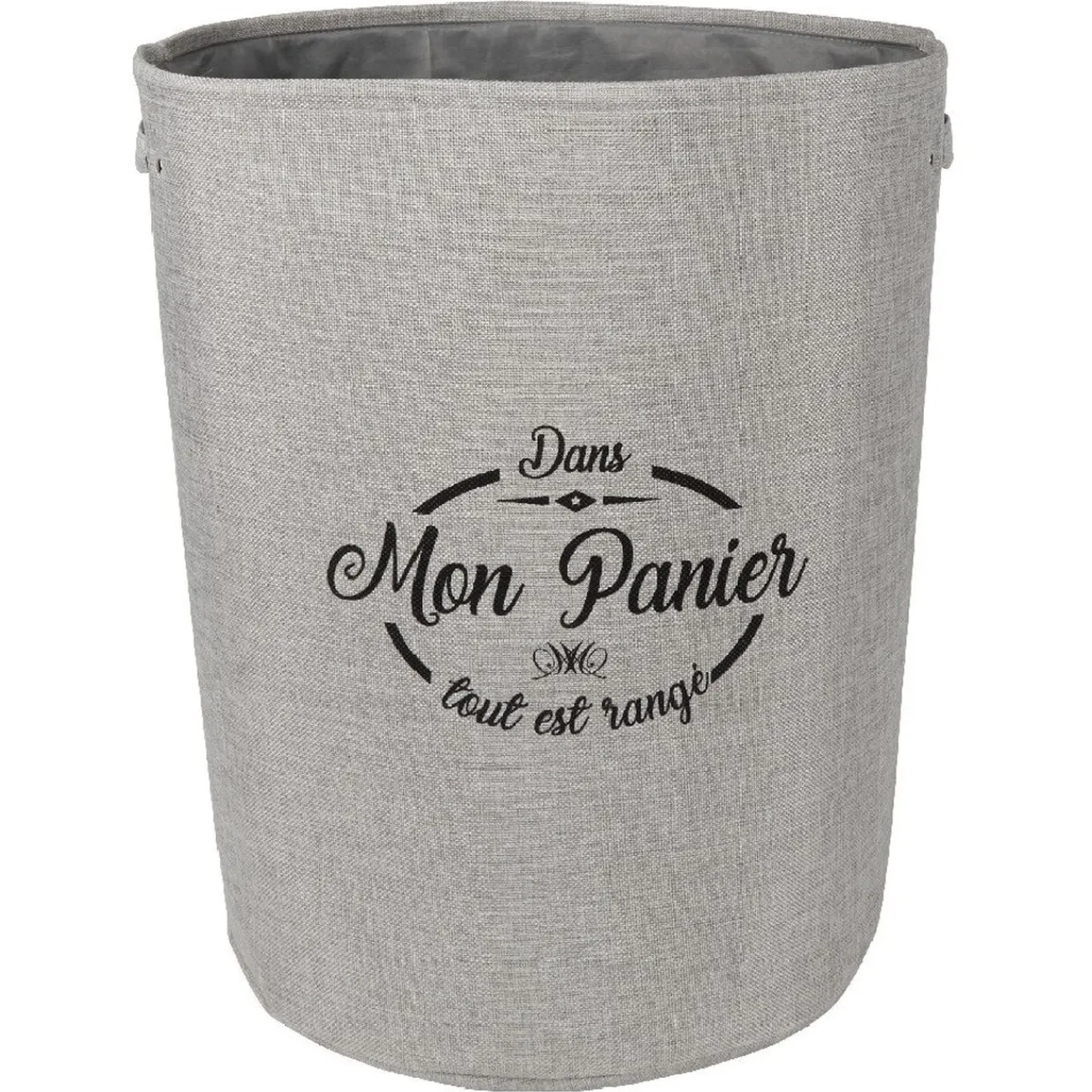 Gifi Entretien Du Linge|Panier de rangement rond design Laundry gris clair