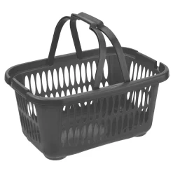 Gifi Entretien Du Linge|Panier à linge rectangulaire 19,4L avec anses pliables gris