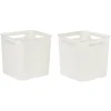Gifi Rangement|Paniers à linge blancs design perforé 18 L x2